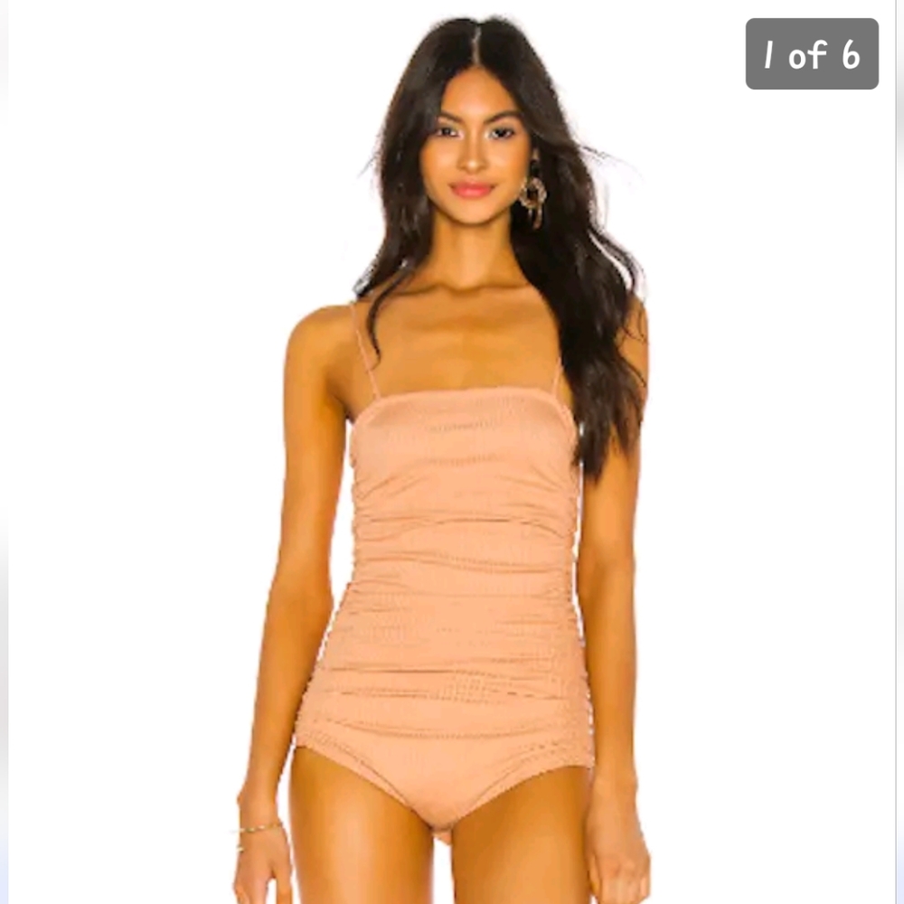 NWT Free People Ruched Fossil Clay On Your Side Bodysuit